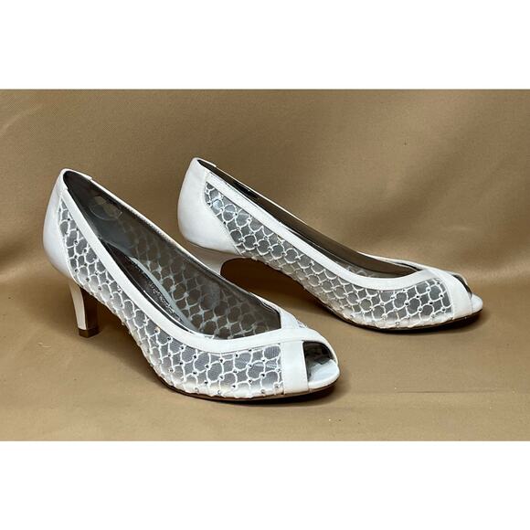 Adrianna Papell Zandra Ivory Lua Mesh Heels 6 M New - Picture 1 of 6